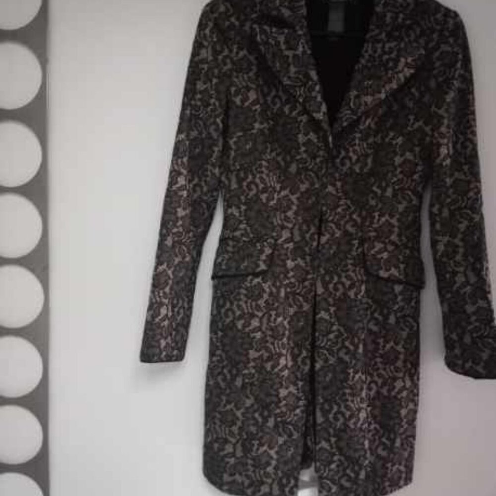 Bisou Bisou Lace Print Jacket Coat xs
